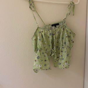 PacSun Floral Tie Front Top